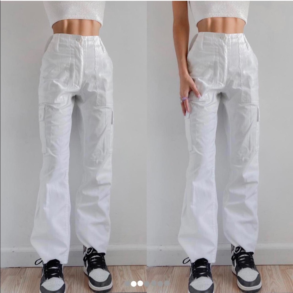 Vintage White Urban Outfitters Cargo Utility Pants